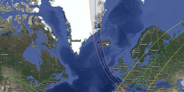 Eklipsearen mundu mailako mapa interaktiboa