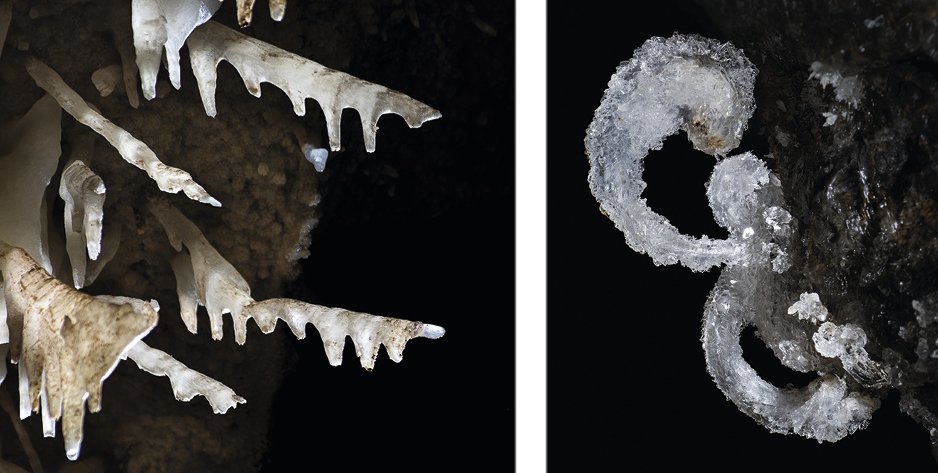 Orrazi- eta lore-itxurako espeleotemak Orrazi- eta lore-itxurako espeleotemak