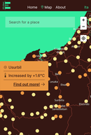 Lekuan lekuko tenperatura-aldaketen Europako mapa interaktiboa osatu dute